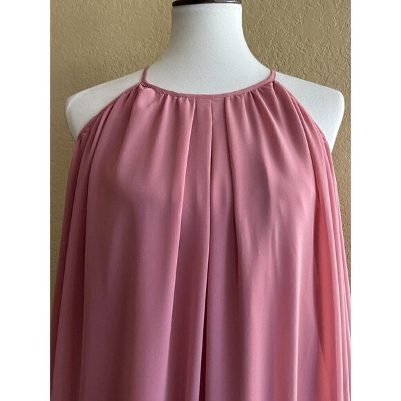 Bar III Cold Shoulder Chiffon Dress Bronzed Rose Size M NWT - Picture 6 of 11